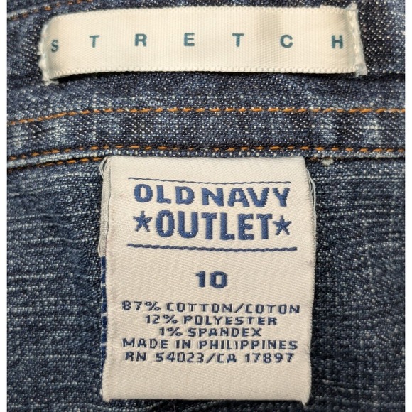 Old Navy Denim Dress 10 Blue Cotton Poly Stretch Casual Western - Picture 2 of 11
